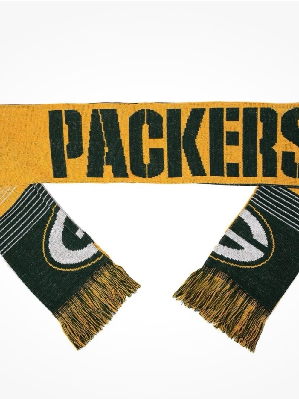 Green Bay Packers Reversible Scarf Knit Winter Neck NEW - Split Logo